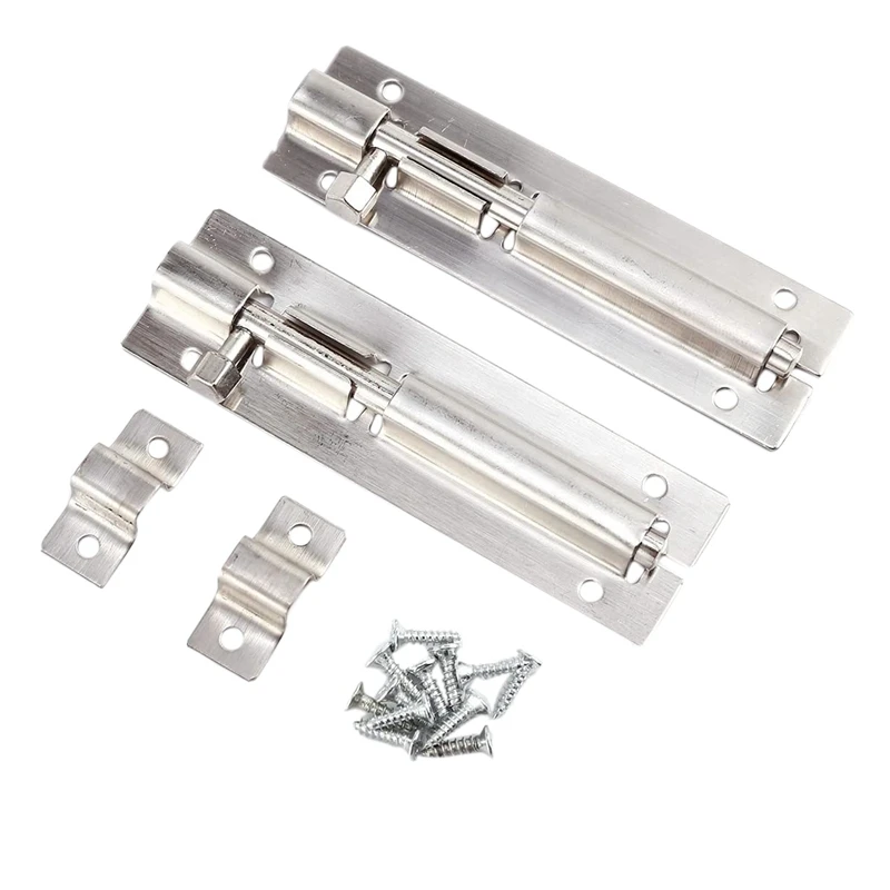 2 Pcs Barrel Bolts, 3 Inches Slide Lock, With Matching Screws, 201 Stainless Steel Door Latch, Brushed Finish Bolt Lock
2 Pcs Barrel Bolts, 3 Inches Slide Lock, With Matching Screws, 201 Stainless Steel Door Latch, Brushed Finish Bolt Lock