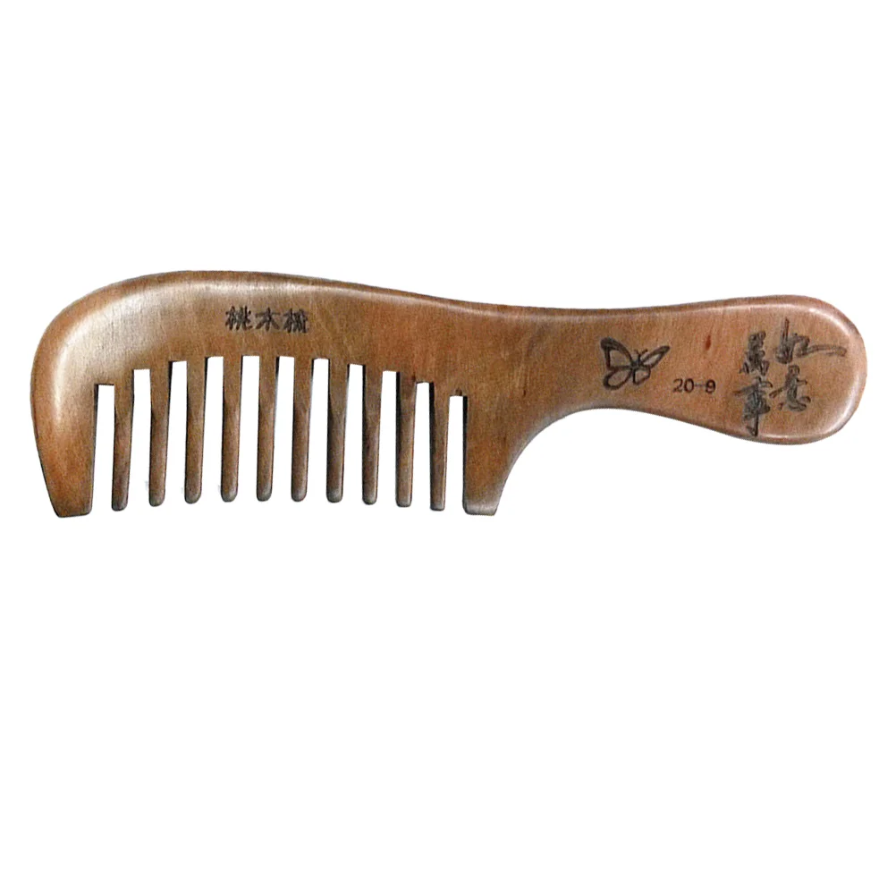 

Carved Comb Exquisite Peach Wooden Comb Massage Scalp Comb Hair Grooming Tools for Home Shop (20-9#)