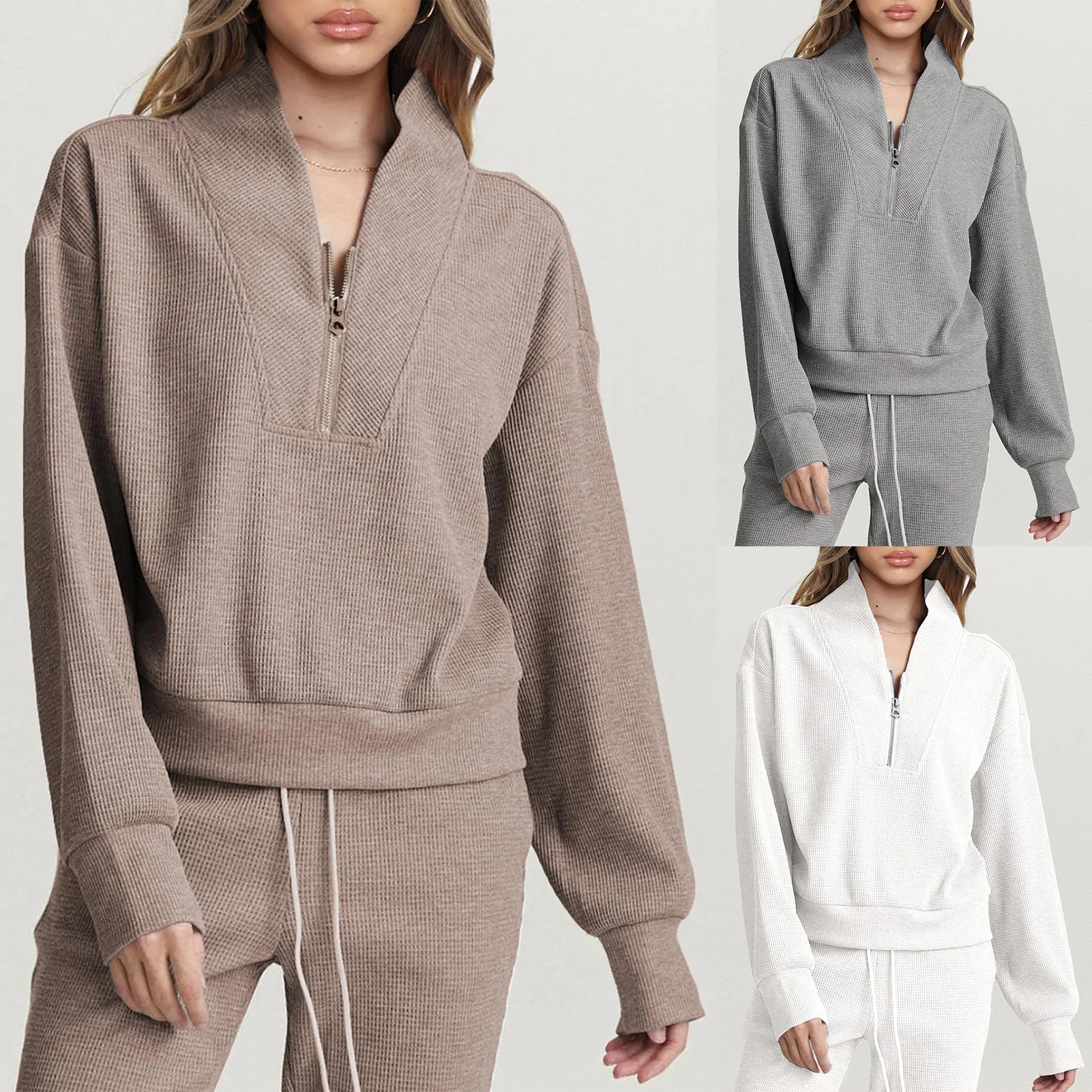 Autumn Winter New Sweatshirt Half Zip V Neck Long Sleeve Hoodie Women Cropped Knit Sweatshirt Casual Loose Sweatshirt Top
Autumn Winter New Sweatshirt Half Zip V Neck Long Sleeve Hoodie Women Cropped Knit Sweatshirt Casual Loose Sweatshirt Top