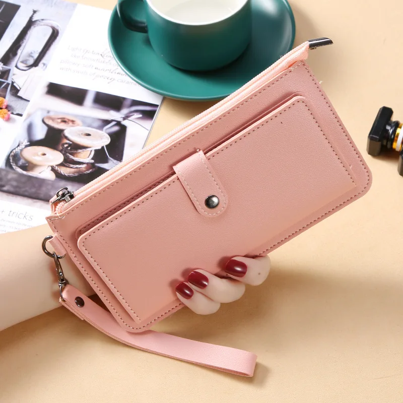 Women Wristband Long Wallet Clutch Zipper Hasp Money Bag PU Leather Fold Card Holder Fashion Large Capacity Ladies Coin Purse
Women Wristband Long Wallet Clutch Zipper Hasp Money Bag PU Leather Fold Card Holder Fashion Large Capacity Ladies Coin Purse