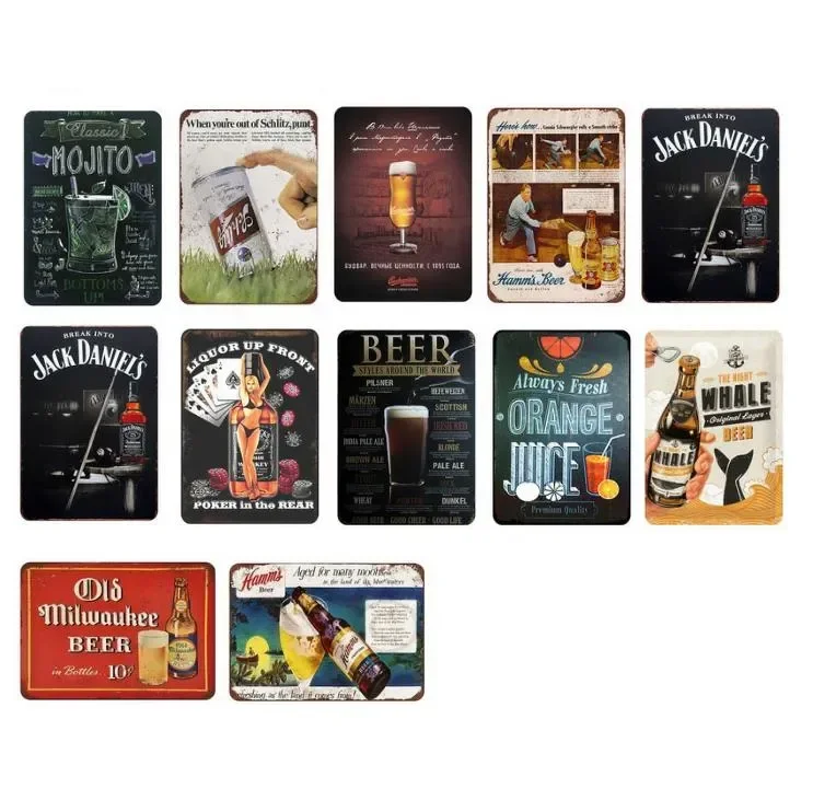 European and American retro old metal tin sign bar cafe KTV hotel metal craft wall decoration paintings Living Room Home decor
European and American retro old metal tin sign bar cafe KTV hotel metal craft wall decoration paintings Living Room Home decor