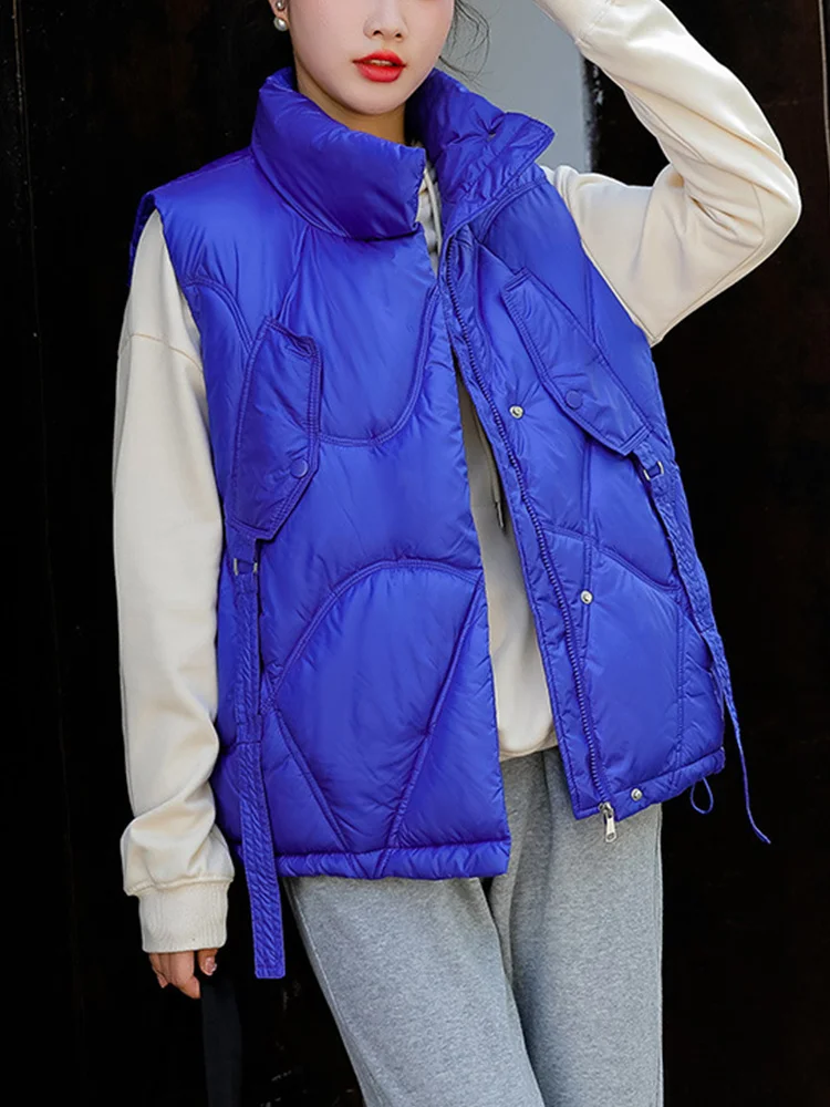 New Autumn Winter Women Stand Collar Pocket Cotton Vest Casual Female Loose Thick Warm Sleeveless Wadded Waistcoat Tops
New Autumn Winter Women Stand Collar Pocket Cotton Vest Casual Female Loose Thick Warm Sleeveless Wadded Waistcoat Tops