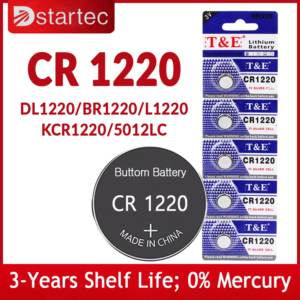 

5PCS-25PCS 3V CR1220 Lithium Button Battery BR1220 LM1220 DL1220 CR 1220 L04 5012LC Coin Cell Watch Batteries for Toys Remote