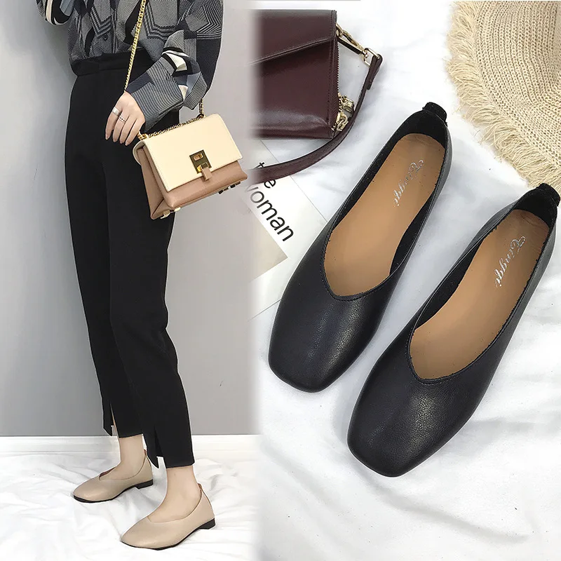 Spring new Korean version square toe casual shoes women's simple fashion flat heels shallow mouth beanie shoes
Spring new Korean version square toe casual shoes women's simple fashion flat heels shallow mouth beanie shoes