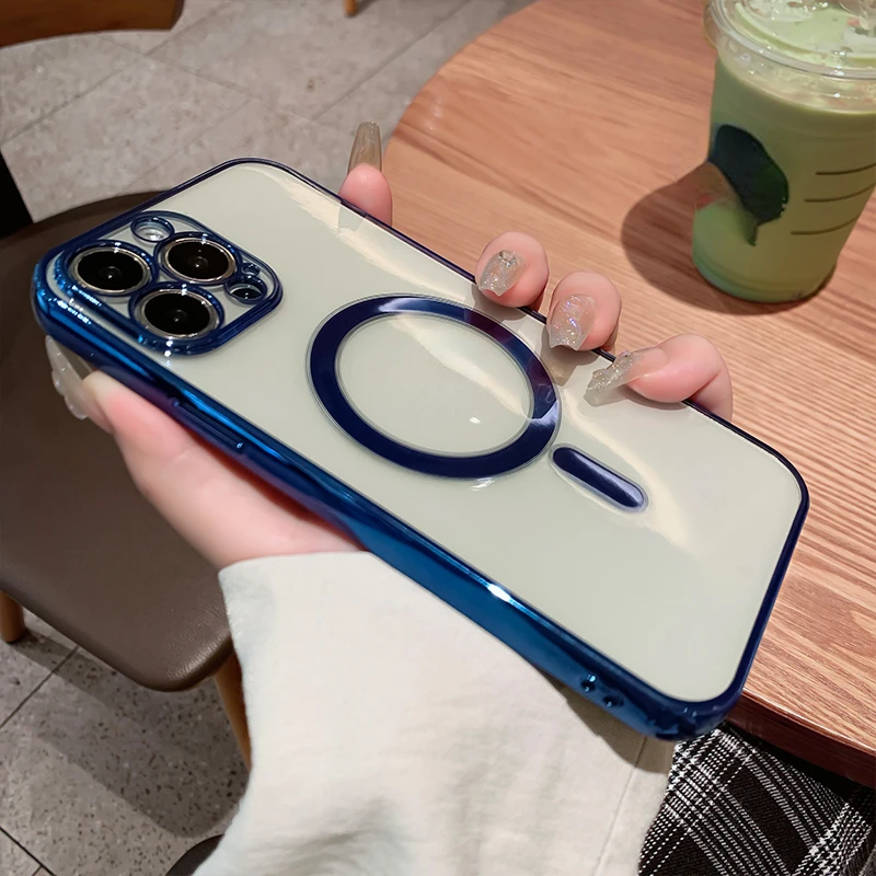 NEW Luxury Plating Clear For Magsafe Wireless Charge Case For iPhone 14 13 12 11 Pro Max X XR XS 8 Plus Soft Silicone Cover
NEW Luxury Plating Clear For Magsafe Wireless Charge Case For iPhone 14 13 12 11 Pro Max X XR XS 8 Plus Soft Silicone Cover