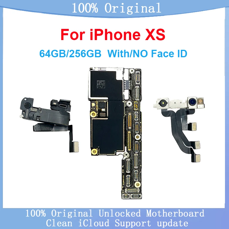 

For iPhone XS Motherboard Unlocked Fully Tested Mainboard Logic Board Plate Clean iCloud Original Support iOS Update 64/256GB