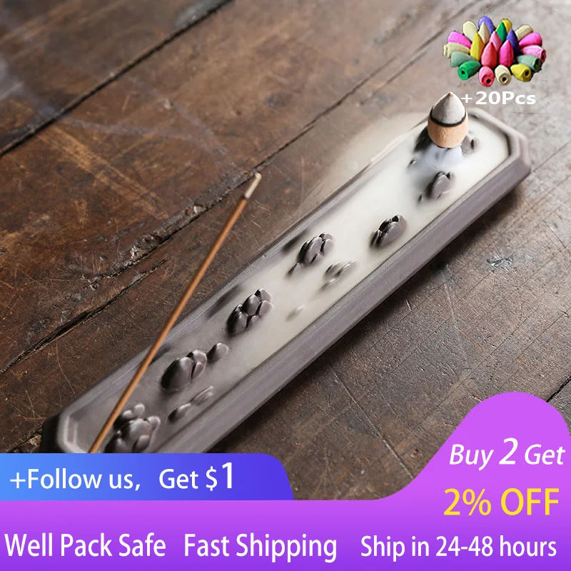 Курильница для благовоний с фиолетовым песком, курильница для благовоний двойного назначения, креативная курильница с листьями лотоса, выс...