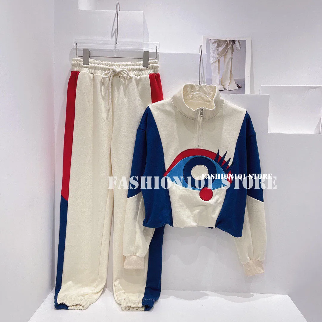 Luxury Designer Two Pieces Set Women Fall Clothes Big Eyes Jacquard 2 Pieces Outfites for Women Sports Pants + Sweatshirt Top
Luxury Designer Two Pieces Set Women Fall Clothes Big Eyes Jacquard 2 Pieces Outfites for Women Sports Pants + Sweatshirt Top