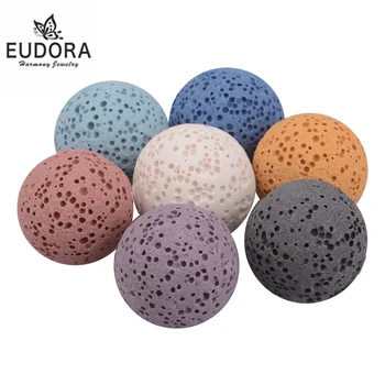 Eudora 14/18mm Aromatherapy Nature Lava Stone Essential Oil Diffuser Perfume Balls for Harmony Locket Cage Nature Stone Pendant