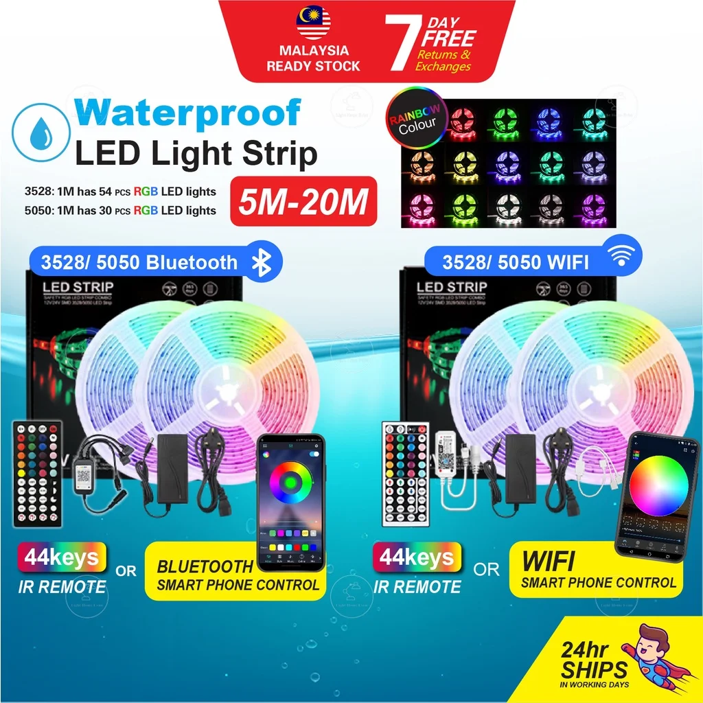 LED Light Strip Colorful Waterproof LED Strip Light with Remote Control Light Strip RGB LED Light For Room lampu led
LED Light Strip Colorful Waterproof LED Strip Light with Remote Control Light Strip RGB LED Light For Room lampu led