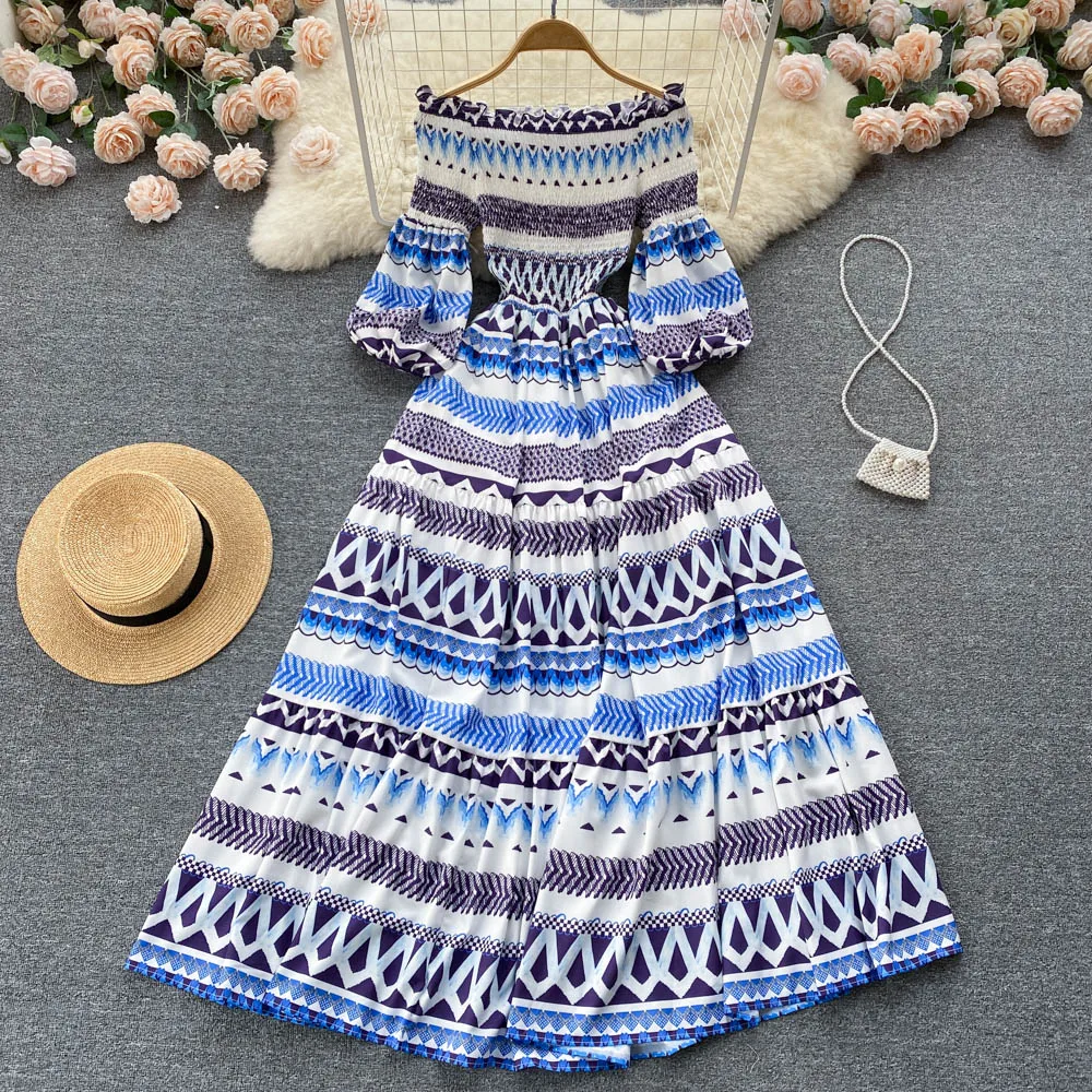 Европейский и американский стиль, летняя мода, новое тонкое темпераментное платье с одним словом, воротником и принтом, большое свободное платье, праздничное платье
Европейский и американский стиль, летняя мода, новое тонкое темпераментное платье с одним словом, воротником и принтом, большое свободное платье, праздничное платье