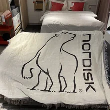 Outdoor Picnic Throw Blanket Nordisk Blanket Camping White Bear Blankets for Beds Home Decorations with Tassel Sofa & Throws