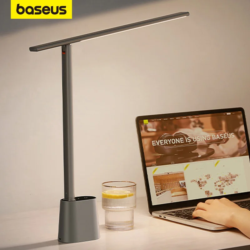 

Baseus LED Desk Lamp Eye Protect Study Dimmable Office Light Foldable Table Lamp Smart Adaptive Brightness Bedside Lamp For Read