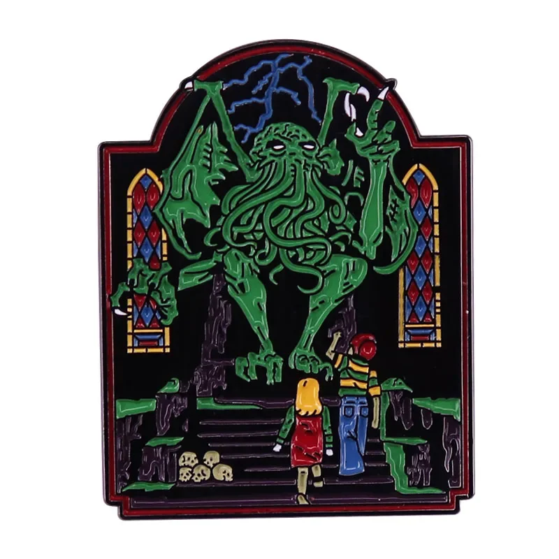 Брошь Cthulhu с изображением осьминога