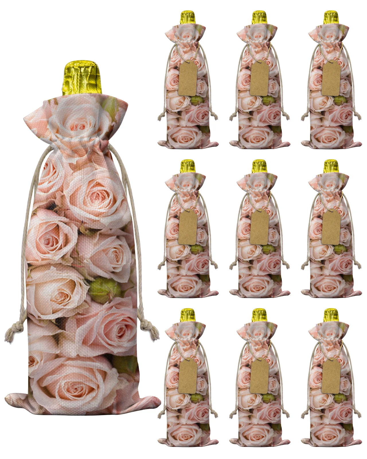 10pcs Roses Pink Flowers Drawstring Wine Bottle Covers Reusable Bottle Wrap Gift Package Party Decor Wine Bags
10pcs Roses Pink Flowers Drawstring Wine Bottle Covers Reusable Bottle Wrap Gift Package Party Decor Wine Bags