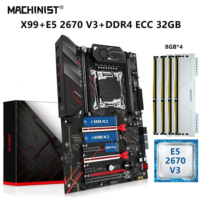 MACHINIST комплект материнской платы X99 LGA 2011-3 с процессором Xeon E5 2670 V3 32 ГБ = 8 Гб * 4 DDR4 ECC память SATA 3,0 USB
MACHINIST комплект материнской платы X99 LGA 2011-3 с процессором Xeon E5 2670 V3 32 ГБ = 8 Гб * 4 DDR4 ECC память SATA 3,0 USB