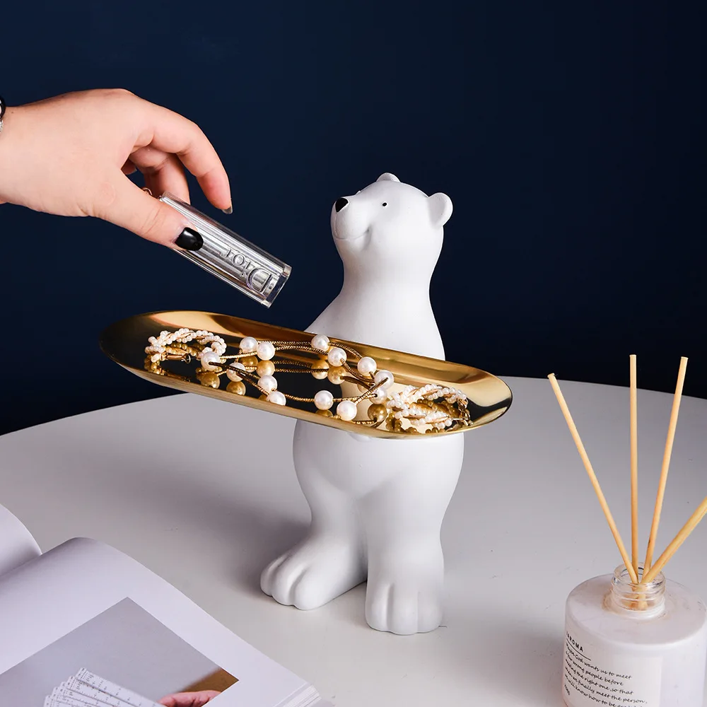Resin White Bear Statue Modern Creative Animal Polar bear Figurine Home Office Desktop Storage Tray Ornaments Decor Sculpture
Resin White Bear Statue Modern Creative Animal Polar bear Figurine Home Office Desktop Storage Tray Ornaments Decor Sculpture