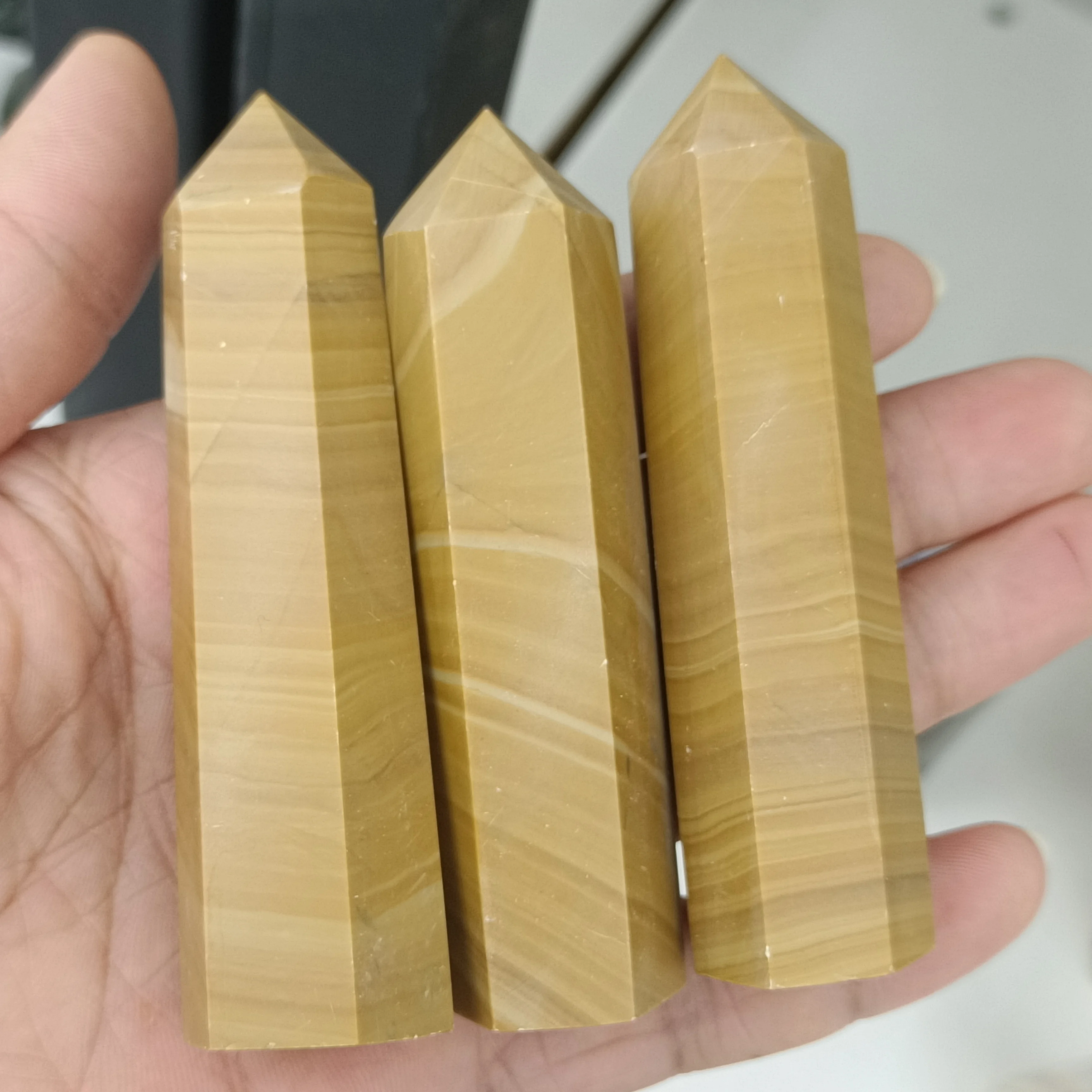 Natural Wood Grain Stone Little Column Crystal Energy Ore Home Office Decoration Craft Gifts Mineral Healing Ornaments 70-90mm
Natural Wood Grain Stone Little Column Crystal Energy Ore Home Office Decoration Craft Gifts Mineral Healing Ornaments 70-90mm
