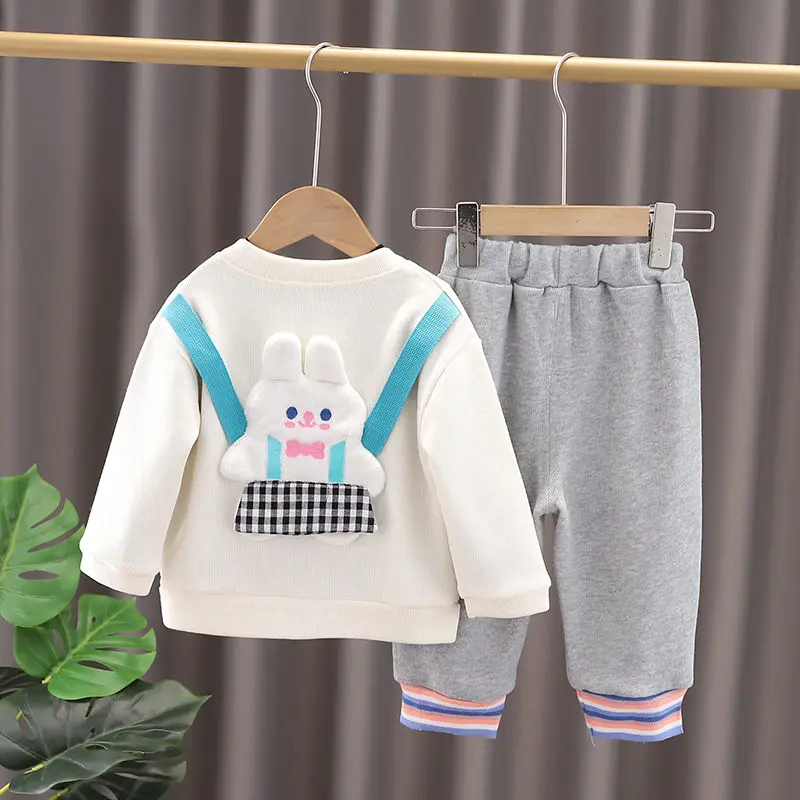 New Autumn Spring Boys Girls Baby Cartoon Sport Hooded Coat T-shirt Pants 3pcs/Set With Bag Kids Sport Suit Children Clothing
New Autumn Spring Boys Girls Baby Cartoon Sport Hooded Coat T-shirt Pants 3pcs/Set With Bag Kids Sport Suit Children Clothing
