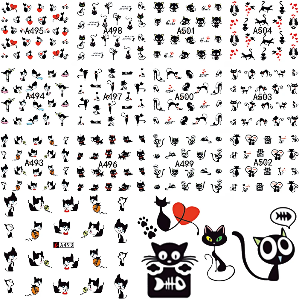 12/4 Design In 1 Set Cute Cartoon Cat Nail Sticker Water Transfer French Tips Manicure Pedicure DIY Nails Watermark BEA493-504-1
12/4 Design In 1 Set Cute Cartoon Cat Nail Sticker Water Transfer French Tips Manicure Pedicure DIY Nails Watermark BEA493-504-1