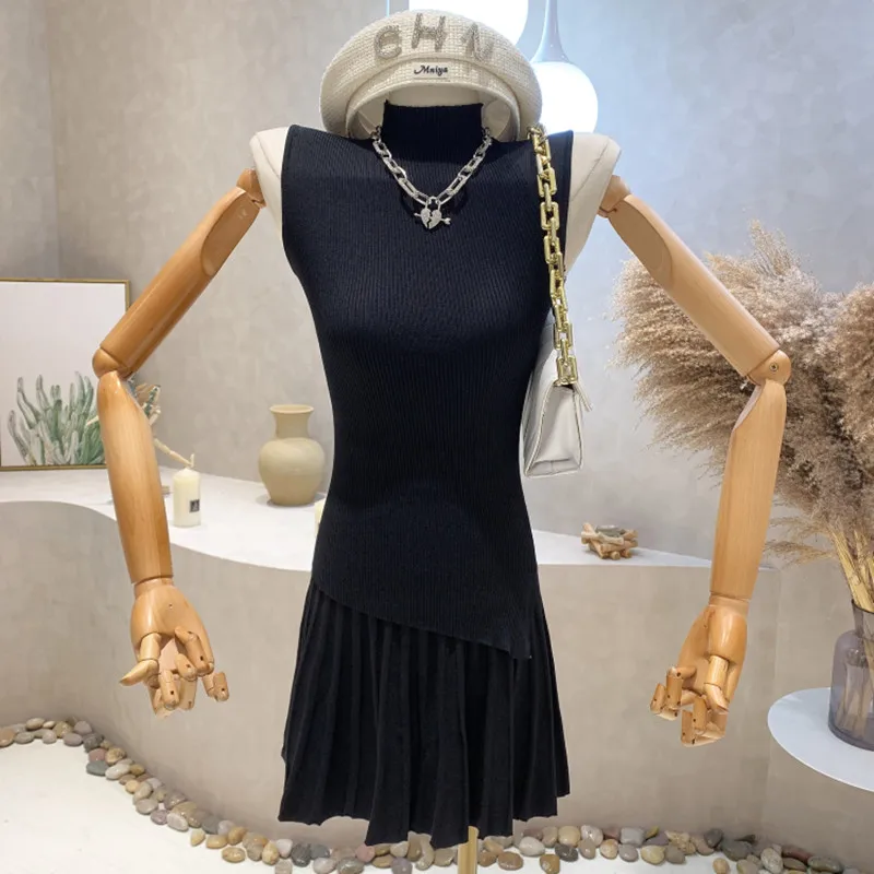 New Women's Clothing 2022 Summer Autumn Irregular design knit slim sleeveless top + high waist pleated skirt two piece set
New Women's Clothing 2022 Summer Autumn Irregular design knit slim sleeveless top + high waist pleated skirt two piece set