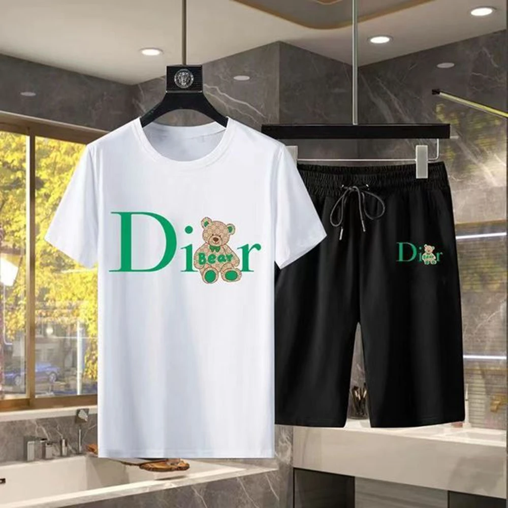 Summer New Trend Short Sleeve + Shorts Set Fashion Casual Cute Bear 3D Printed Shirt Loose Breathable Simple Sportswear Set
Summer New Trend Short Sleeve + Shorts Set Fashion Casual Cute Bear 3D Printed Shirt Loose Breathable Simple Sportswear Set
