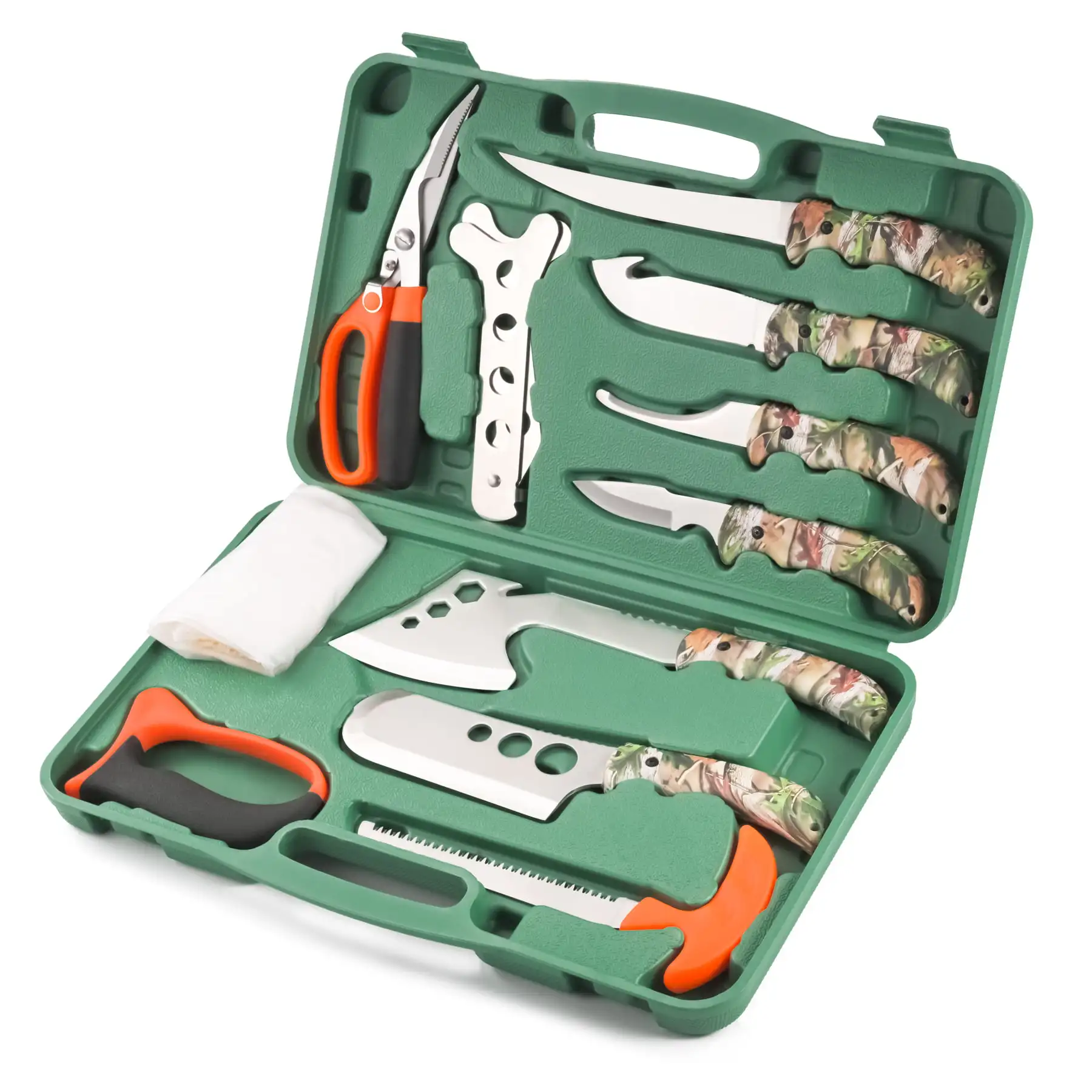 Hunting Deer Knife Set Field Dressing Kit Forest Portable Butcher Game Processor Set, 12 Pieces
Hunting Deer Knife Set Field Dressing Kit Forest Portable Butcher Game Processor Set, 12 Pieces