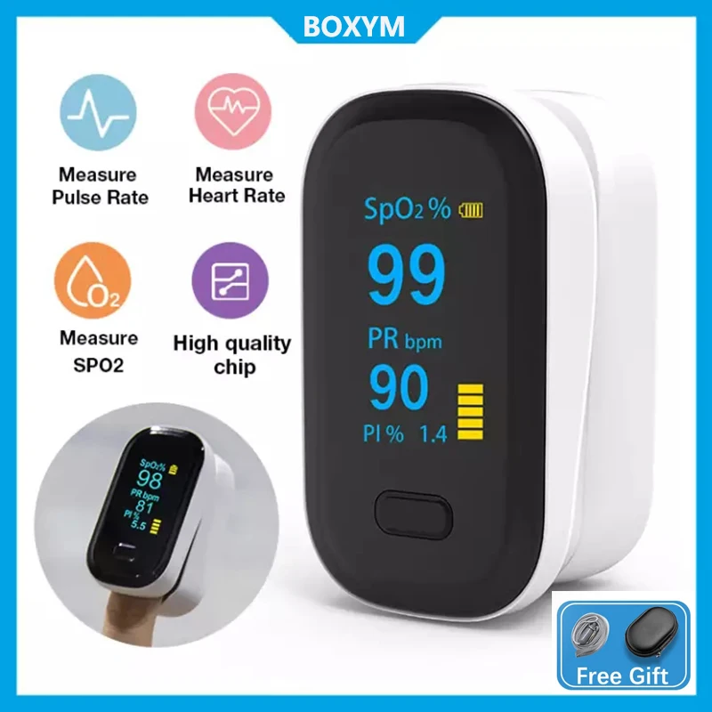 BOXYM Finger Pulse Oximeter Blood Oxygen Heart Rate Saturation Meter OLED Medical Portable Oximetro De Dedo Saturometro Monitor
BOXYM Finger Pulse Oximeter Blood Oxygen Heart Rate Saturation Meter OLED Medical Portable Oximetro De Dedo Saturometro Monitor