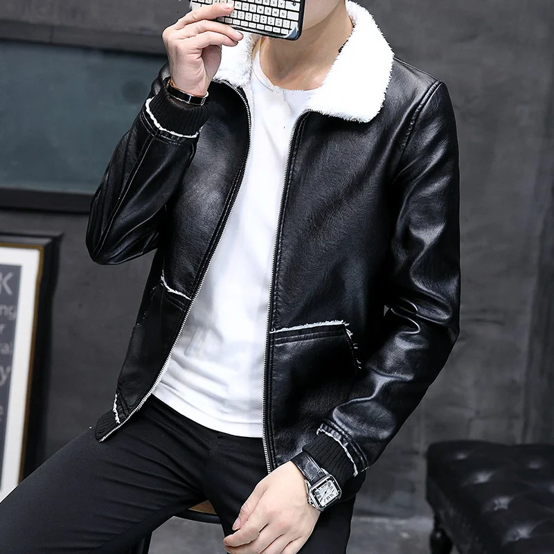 Autumn Winter Black Large Size PU Leather Jacket Men Faux Fur Collar Velvet Fluffy Jacket Male Warm Faux Leather Thick Coat Xxxl
Autumn Winter Black Large Size PU Leather Jacket Men Faux Fur Collar Velvet Fluffy Jacket Male Warm Faux Leather Thick Coat Xxxl