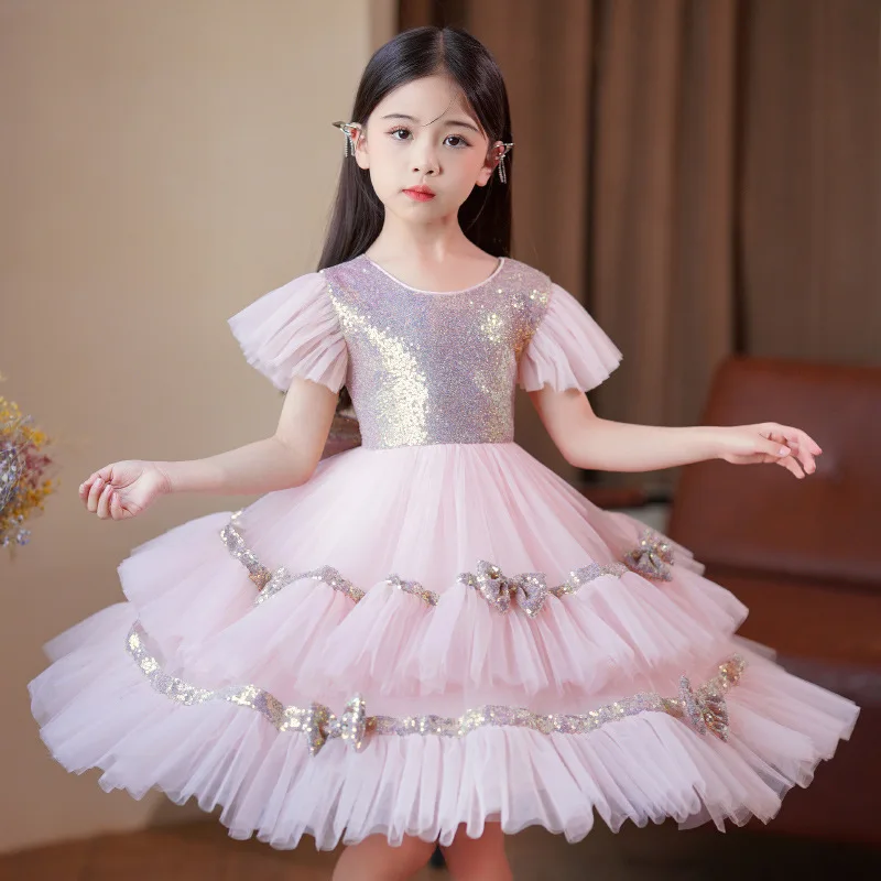 Flower Girls Pink Tulle Sequin Dress Wedding Bridesmaid Kids Birthday Party Short Evening Gowns Children Luxury Pageant Dresses
Flower Girls Pink Tulle Sequin Dress Wedding Bridesmaid Kids Birthday Party Short Evening Gowns Children Luxury Pageant Dresses