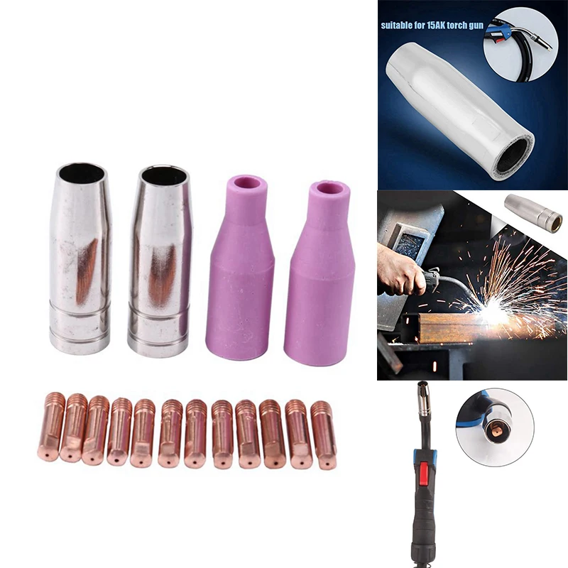 16Pcs AK15 Mig Welding Torch Cap Tip Contact MB15 Ceramic Accessories Mig Nozzles
16Pcs AK15 Mig Welding Torch Cap Tip Contact MB15 Ceramic Accessories Mig Nozzles