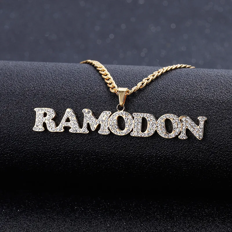 Personalized Zircon Name Necklace Charm Custom Gold Stainless Steel Zirconia Hip Hop Nameplate Jewelry Men Cuban Chain
Personalized Zircon Name Necklace Charm Custom Gold Stainless Steel Zirconia Hip Hop Nameplate Jewelry Men Cuban Chain
