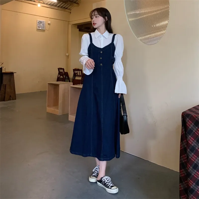 Fat Sister Sling Denim Skirt for Women, Waist Hugging, Slimming Dress, Early Autumn Clothing, French Sle, High Sense Skirts
Fat Sister Sling Denim Skirt for Women, Waist Hugging, Slimming Dress, Early Autumn Clothing, French Sle, High Sense Skirts