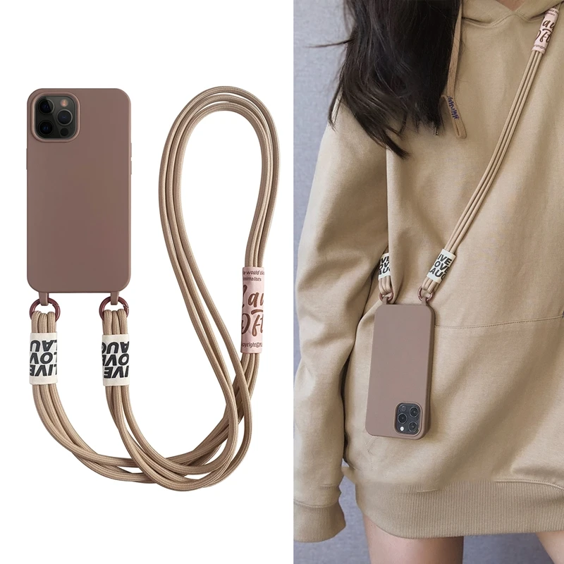 Crossbody Lanyard Solid Color Soft Case For iPhone 13 MiNi 12 11 Pro Max XS XR X 8 7 Plus SE Stylish Korea Strap Silicone Cover
Crossbody Lanyard Solid Color Soft Case For iPhone 13 MiNi 12 11 Pro Max XS XR X 8 7 Plus SE Stylish Korea Strap Silicone Cover