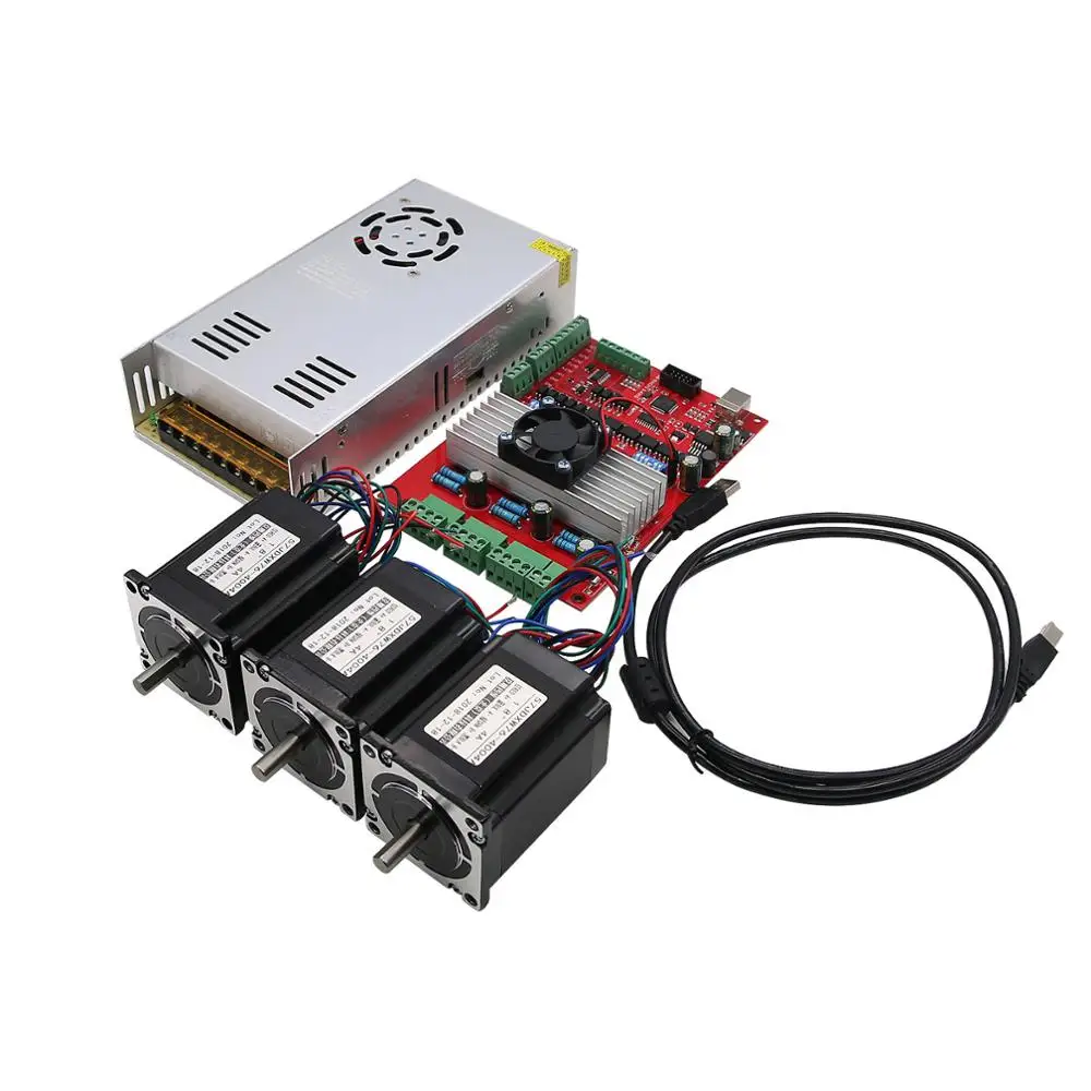 MACH3 USB 3-Axis CNC Kit TB6560 Stepper Motor Driver Board + 3pcs Nema23 Stepper Motor57+1pc Power
MACH3 USB 3-Axis CNC Kit TB6560 Stepper Motor Driver Board + 3pcs Nema23 Stepper Motor57+1pc Power