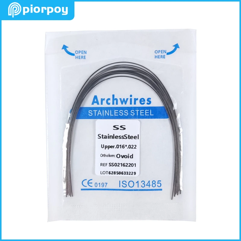 

PIORPOY 10 Pcs Dental Stainless Steel Archwire Orthodontics Wires Round Rectangular Teeth Braces Oval From Dentist Accessories