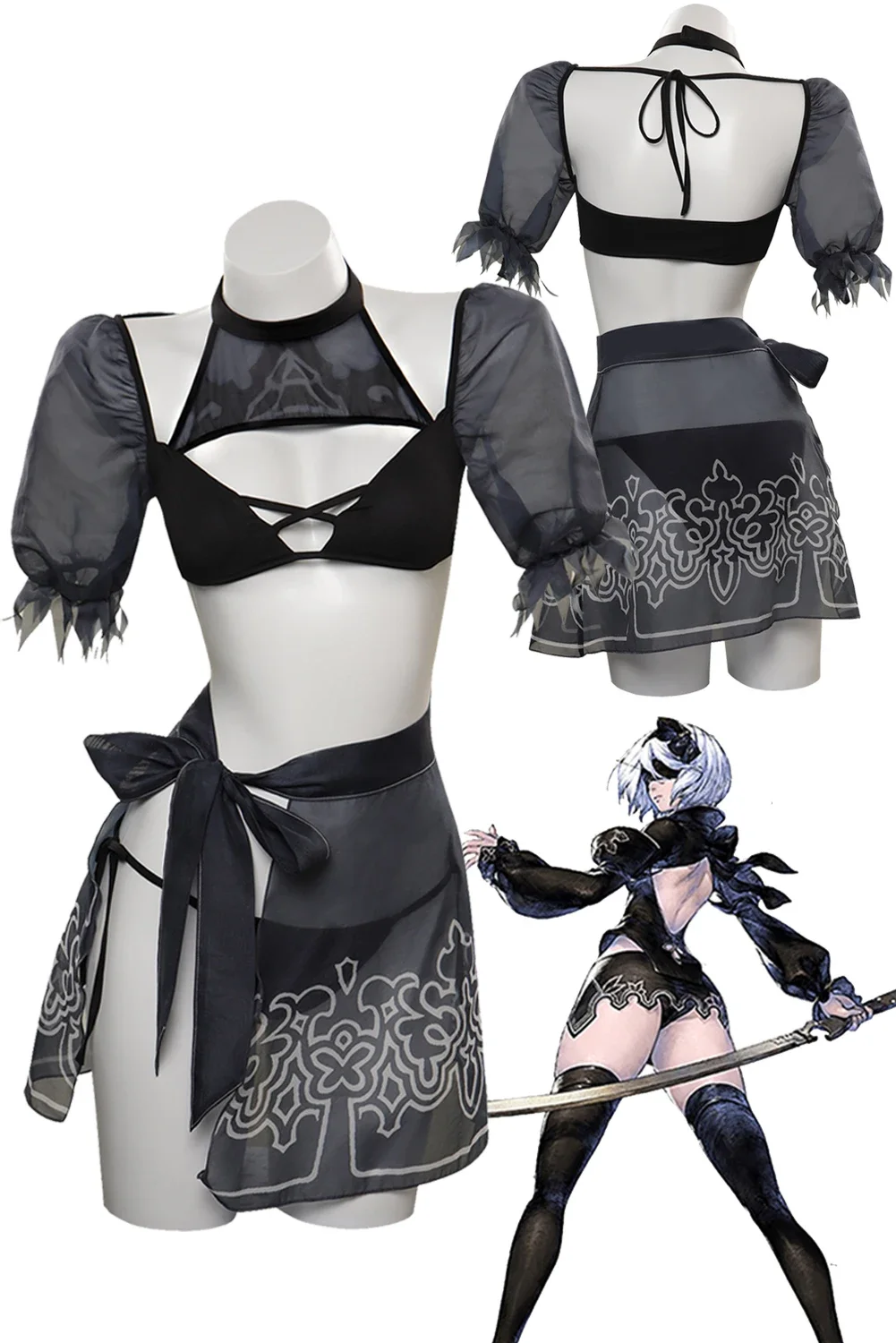 Yoka 2b-женская модель одежда для вечеринки на Хэллоуин аниме-игры NIER No.2 B-тип