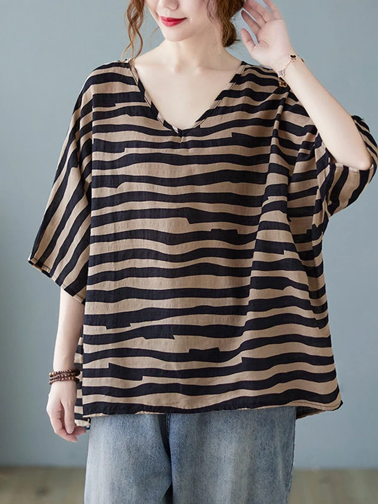FMFSSOM Summer New Women Fashion Casual Stripe Loose Short Sleeve Top Female Slim V-Neck Batwing Sleeve T-Shirt
FMFSSOM Summer New Women Fashion Casual Stripe Loose Short Sleeve Top Female Slim V-Neck Batwing Sleeve T-Shirt