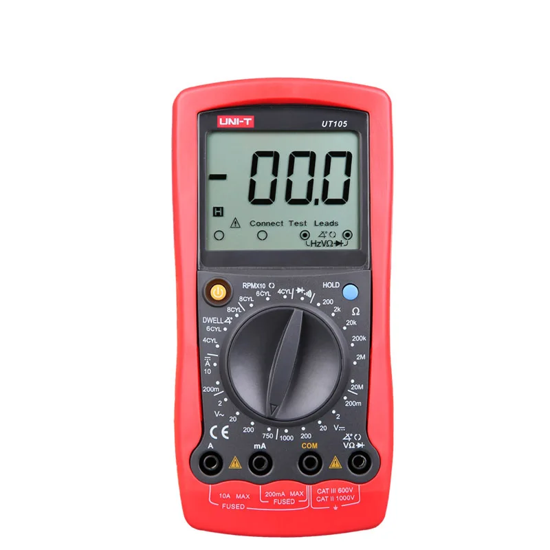 UNI-T UT105 UT107 LCD Автомобильный ручной мультиметр AC/DC вольтметр тестер измерители с длительным временем, об/мин, проверка батареи
UNI-T UT105 UT107 LCD Автомобильный ручной мультиметр AC/DC вольтметр тестер измерители с длительным временем, об/мин, проверка батареи