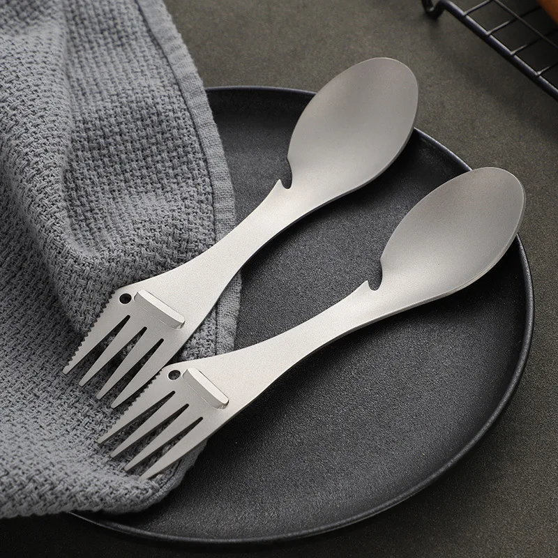 Titanium Tableware Outdoor Portable Multitool Fork Spoon Knife Peeler Can Opener Flatware Camping Cutlery Equipment NEW
Titanium Tableware Outdoor Portable Multitool Fork Spoon Knife Peeler Can Opener Flatware Camping Cutlery Equipment NEW
