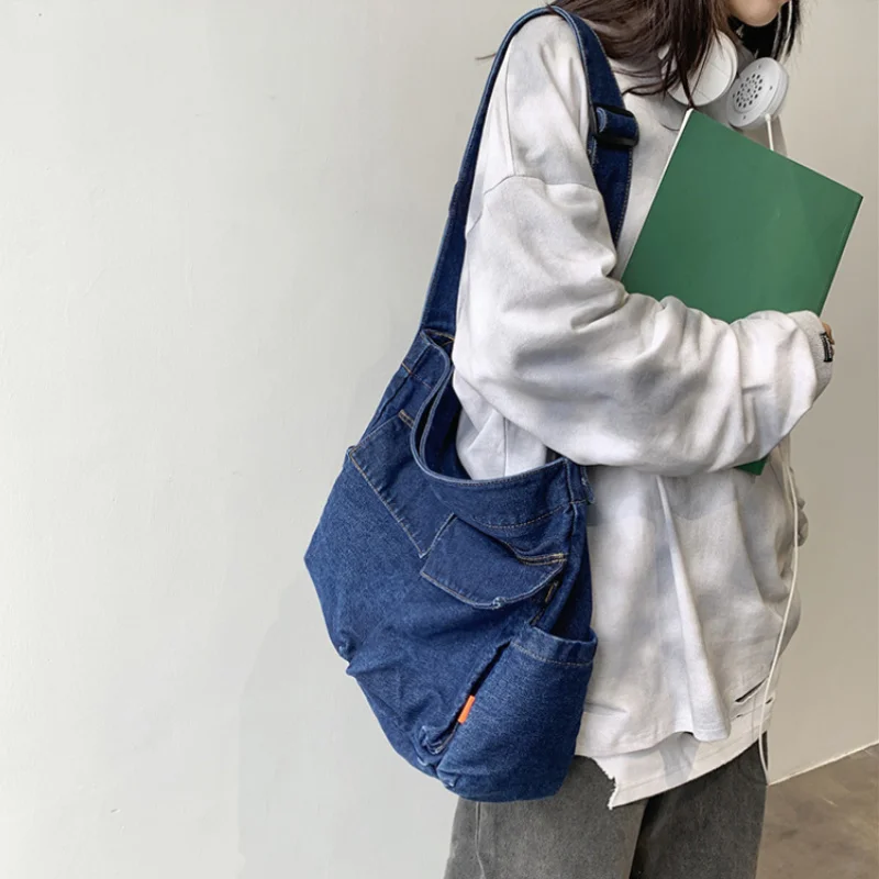 Japanese Harajuku Shoulder Crossbody Bags Retro Denim Handbag Large Capacity Commuter Bags for Women Travel School Office
Japanese Harajuku Shoulder Crossbody Bags Retro Denim Handbag Large Capacity Commuter Bags for Women Travel School Office