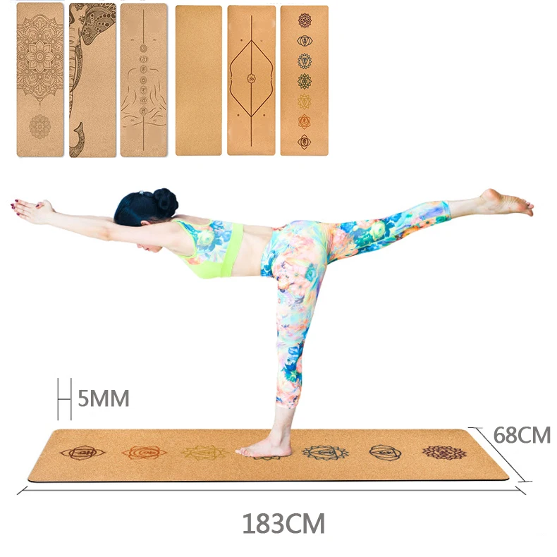 183X68cm Natural Cork TPE Yoga Mat For Fitness 5mm Sport Mats Pilates Exercise Non-slip Yoga mat With Position Body Line
183X68cm Natural Cork TPE Yoga Mat For Fitness 5mm Sport Mats Pilates Exercise Non-slip Yoga mat With Position Body Line