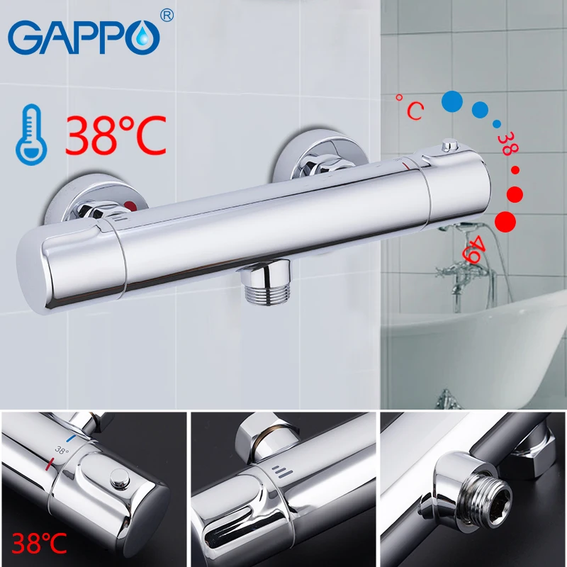 Термостатический латунный смеситель для душа Gappo G2090, латунный хромированный кран для горячей и холодной воды, 38 °
Термостатический латунный смеситель для душа Gappo G2090, латунный хромированный кран для горячей и холодной воды, 38 °