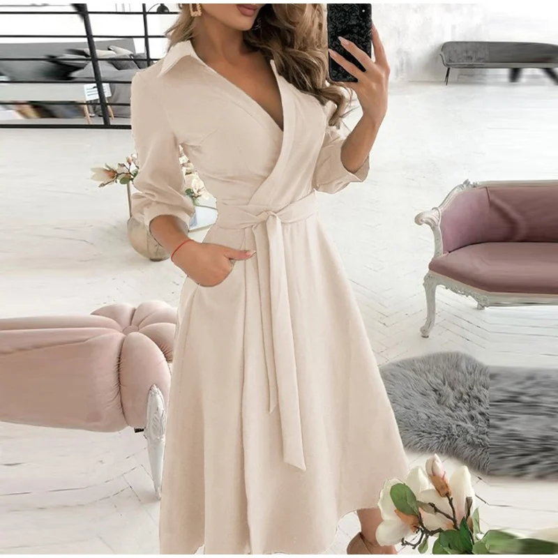 Office Lady Elegant Summer Short Sleeve Long Dress Women Casual V-neck Partyu Dresses Letter Print Pocket Dresses Beach Sundress
Office Lady Elegant Summer Short Sleeve Long Dress Women Casual V-neck Partyu Dresses Letter Print Pocket Dresses Beach Sundress