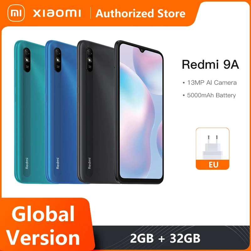 

Xiaomi Redmi 9A Global Version 2GB RAM 32GB ROM Smartphone Brand New Telephone MTK Helio G25 Octa Core Redmi9a 32 Mobile Phone