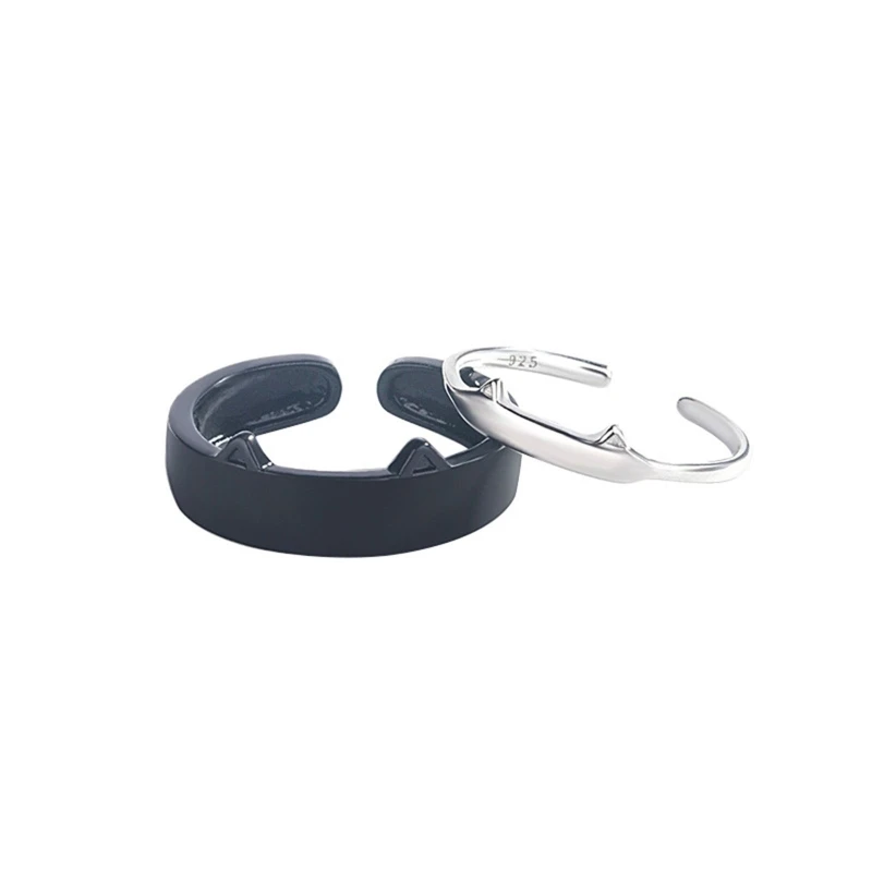2 Pcs White Black Lettering Rings Copper Couple Rings Student Cute Jewelry Open Rings for Birthday Day Gift
2 Pcs White Black Lettering Rings Copper Couple Rings Student Cute Jewelry Open Rings for Birthday Day Gift
