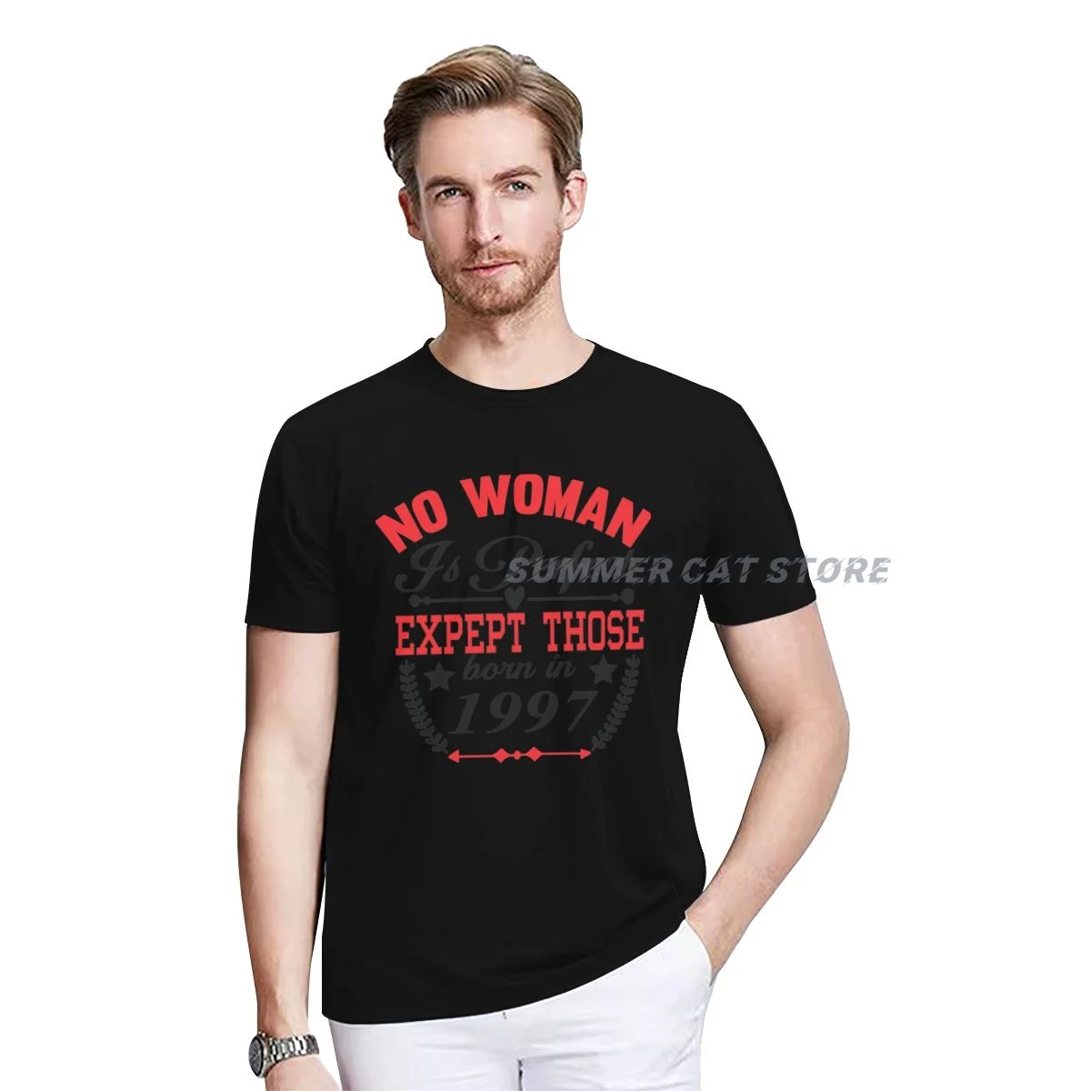 25th Birthday Giftf No Woman Is Perfect Expept Those Born In 1997 T-Shirt for Women Men Customized Products
25th Birthday Giftf No Woman Is Perfect Expept Those Born In 1997 T-Shirt for Women Men Customized Products