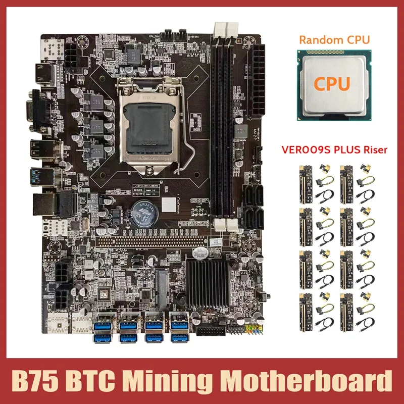BTC B75 Mining Motherboard+CPU+8XVER009S PLUS Riser LGA1155 8XPCIE USB Adapter DDR3 MSATA B75 USB BTC Miner Motherboard
BTC B75 Mining Motherboard+CPU+8XVER009S PLUS Riser LGA1155 8XPCIE USB Adapter DDR3 MSATA B75 USB BTC Miner Motherboard