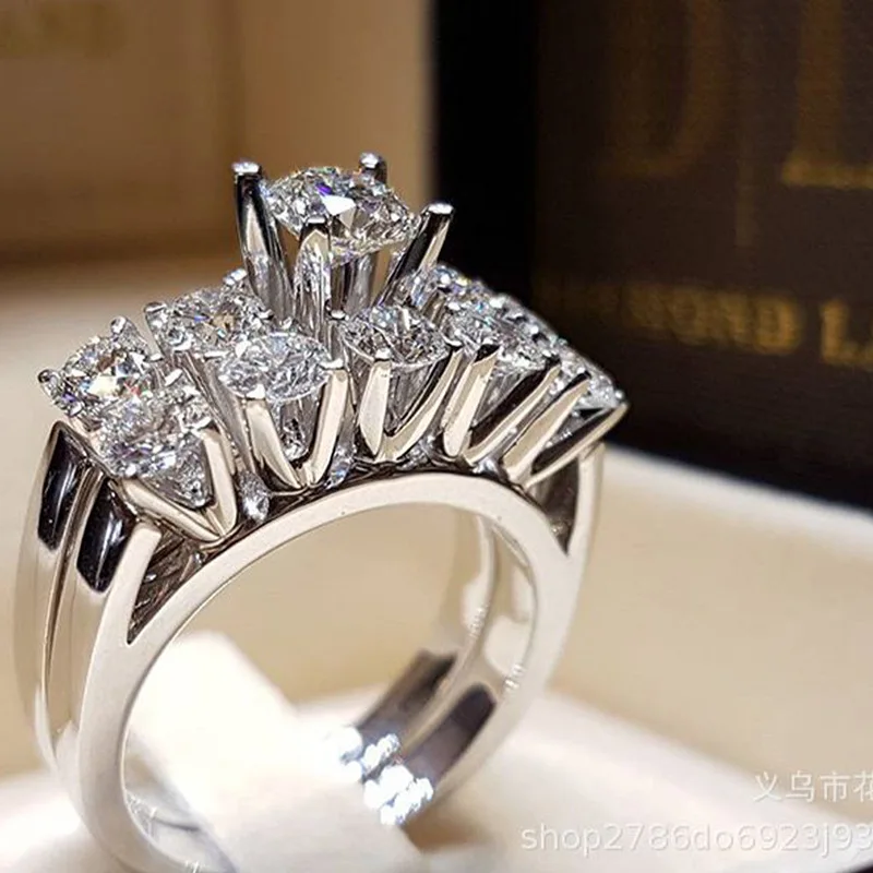 Luxury Fashion Silver Colors Rings for Women Set Trendy Metal Inlaid White Stone Wedding Engagement Jewelry
Luxury Fashion Silver Colors Rings for Women Set Trendy Metal Inlaid White Stone Wedding Engagement Jewelry