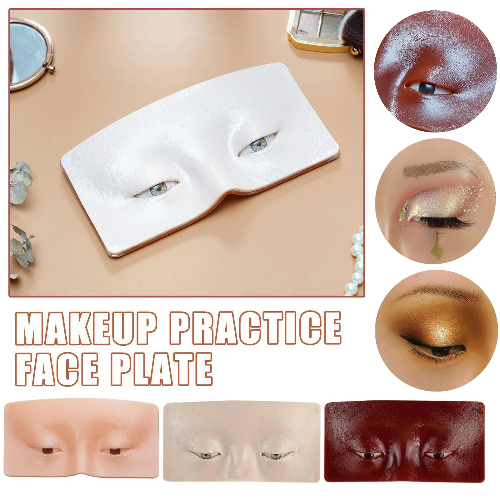 Reusable Practicing Makeup Face Eye Mannequin Makeup Practice Board Pad Silicone Bionic Skin for Makeup Tools Teaching Supplies 
Reusable Practicing Makeup Face Eye Mannequin Makeup Practice Board Pad Silicone Bionic Skin for Makeup Tools Teaching Supplies